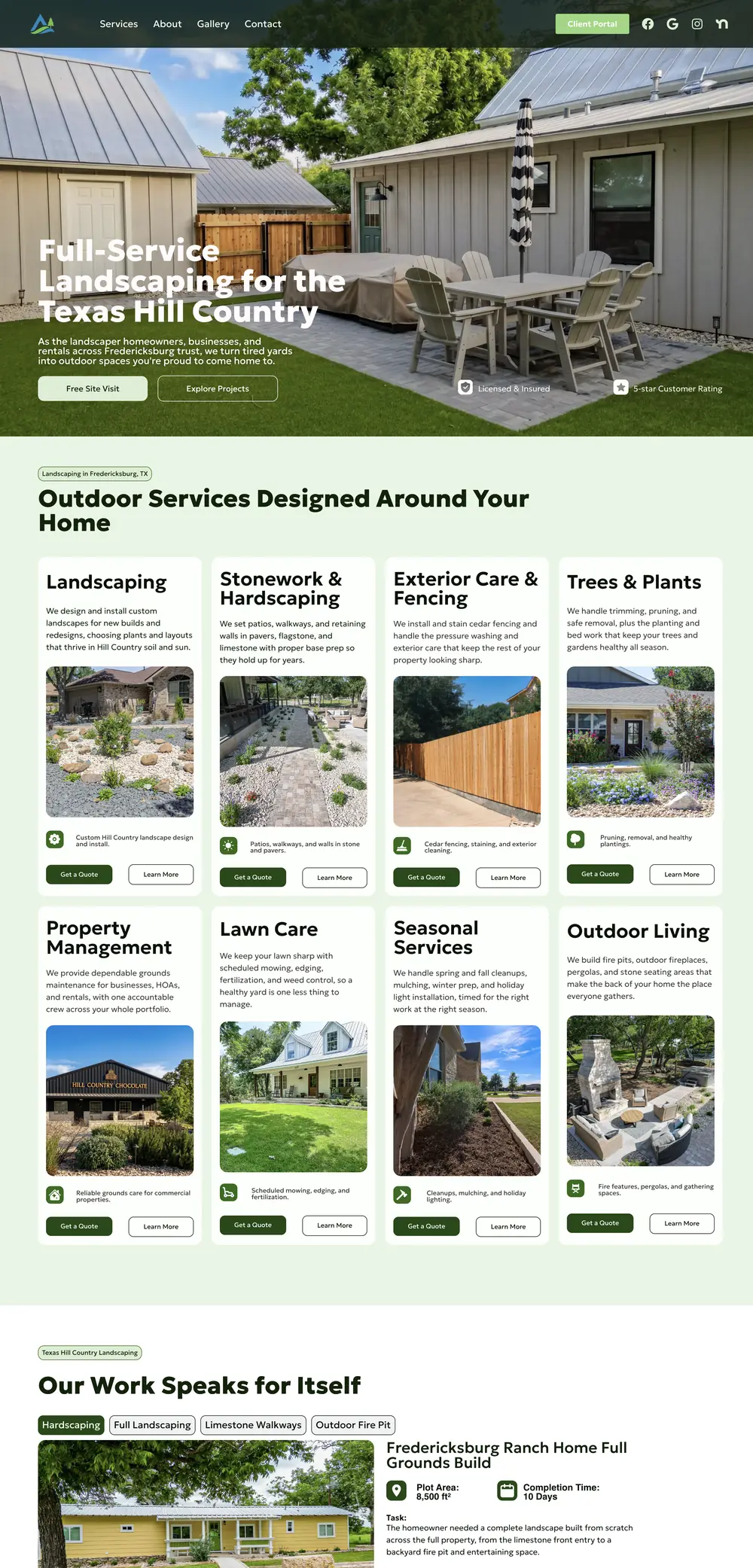 The AA Lawn & Landscaping homepage: landscaping services for the Texas Hill Country.